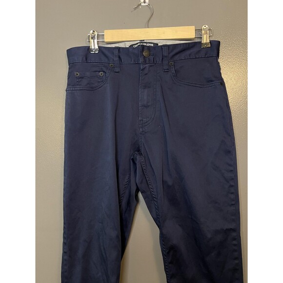 Calvin Klein Jeans Pants Mens 30x32 Navy Blue Straight Fit Stretch Cotton Casual - Picture 1 of 9